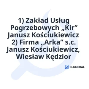 1) Zakład Usług Pogrzebowych „Kir” Janusz Kościukiewicz 2) Firma „Arka” s.c. Janusz Kościukiewicz, Wiesław Kędzior